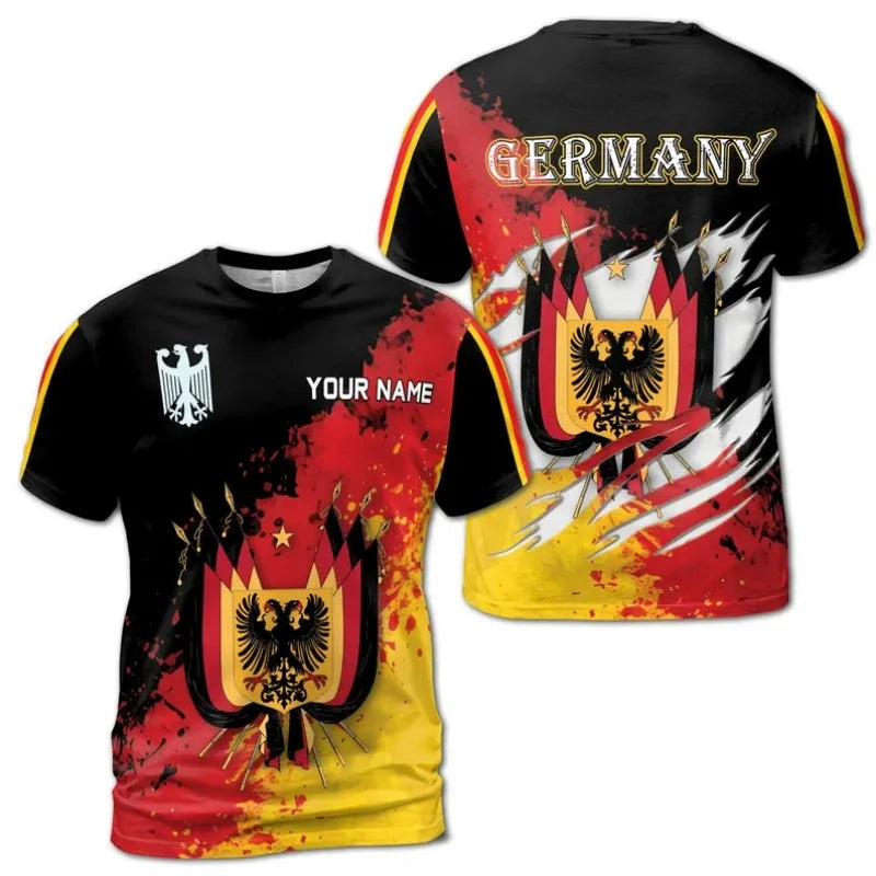 3D Printed Germany Emblem T-Shirt For Men German Unification Day Pattern Tees Summer Casual Street O-Neck Short Sleeve T Shirts