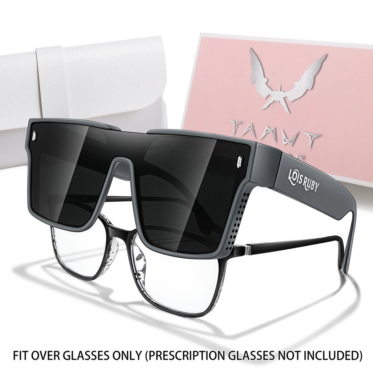 Men's Oversized Square Sunglasses Fit over Lens Myopic Eyeglasses for Prescription Wear Driving Fishing Bicycle Goggles