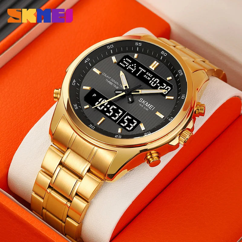 SKMEI 2049 Brand Electronic Watches for Man Fashion Large Dial Wristwatch Luminous Alarm Clock Calendar Casual Men Digital Watch