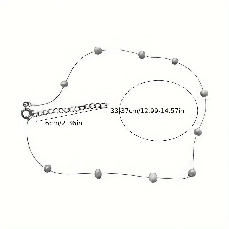 Fashion Simple Design Faux Pearl Splicing Necklace Women's Niche Light Luxury Trend Party Jewelry Accessories Gifts