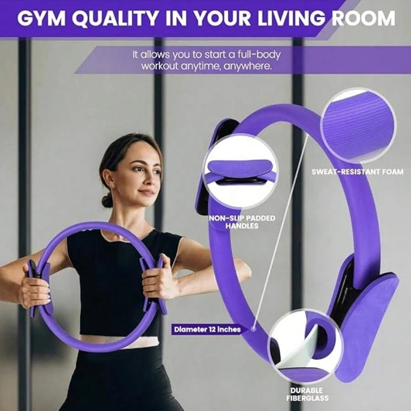 Yoga Pilates Circle 13 Piece Fitness Set, Home Exercise Novice Yoga Equipment Accessories Body Shaping Portable Sports Kit Set