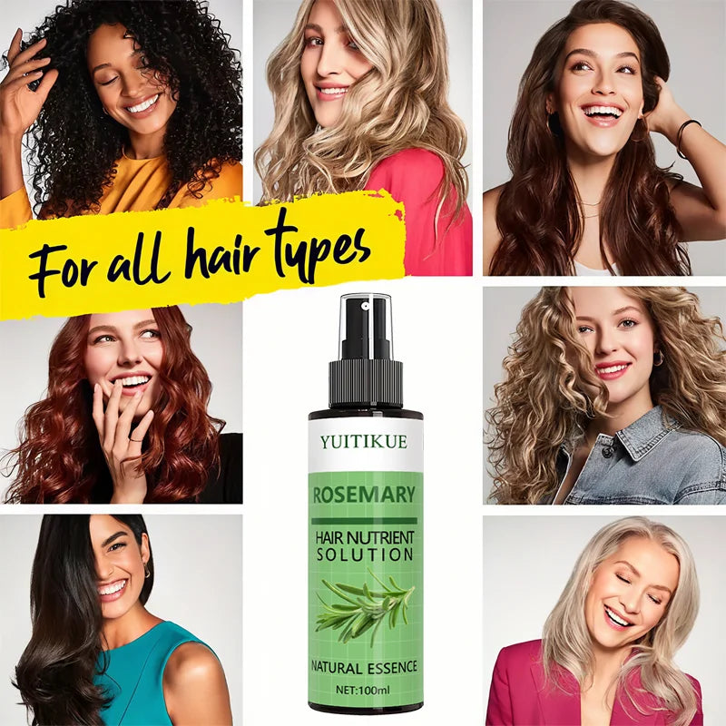 Rosemary spray essential oil promotes hair growth and strengthens hair with nourishing care for effective hair treatment.
