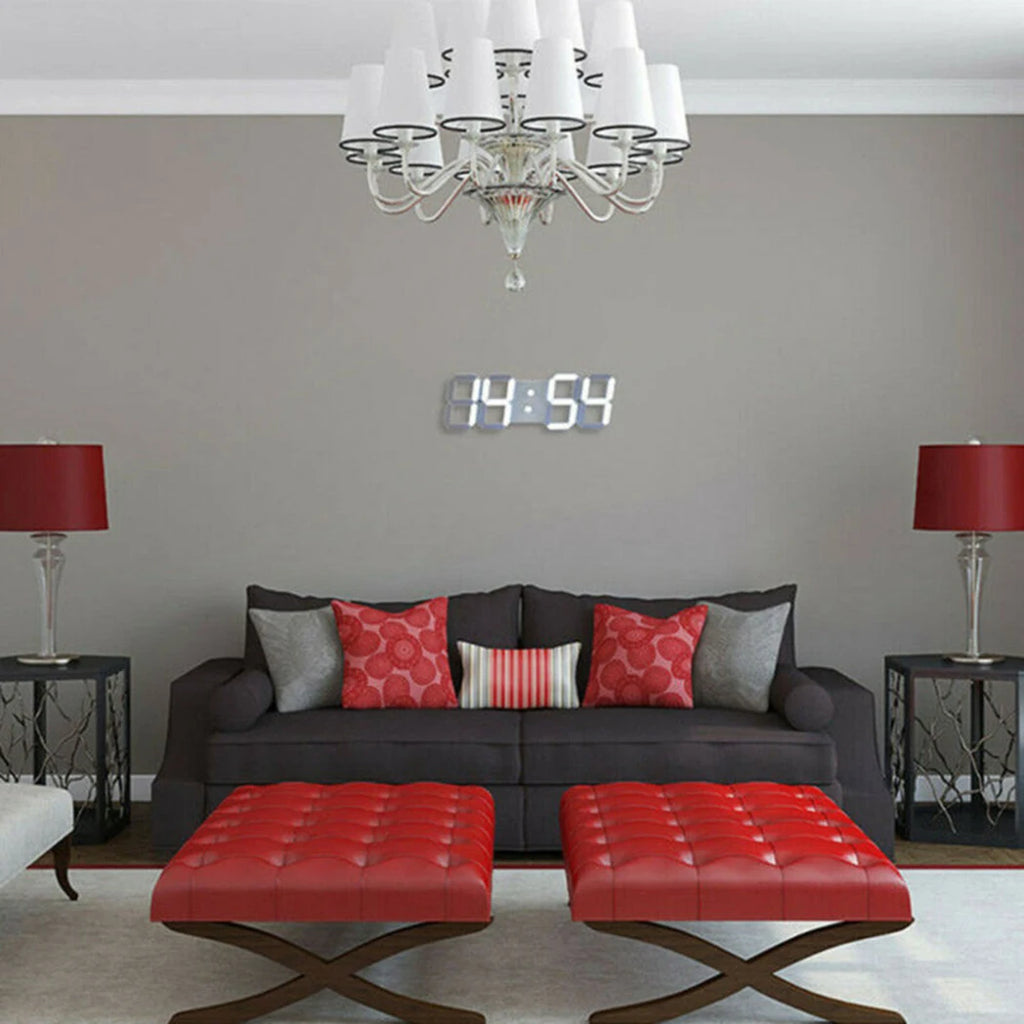 Home Wall Clocks 3D Modern Digital LED Wall Clock 24/12 Hour Display Timer Alarm Home USB  Alarm Clocks Decoration For Bedroom
