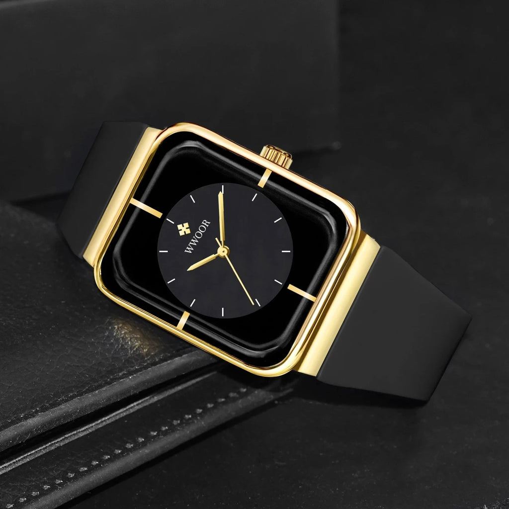 WWOOR  Men's Watches Top Brand Luxury Watch For Men Gold Fashion Stainless Steel Waterproof Quartz Wristwatch  Relogio Masculino