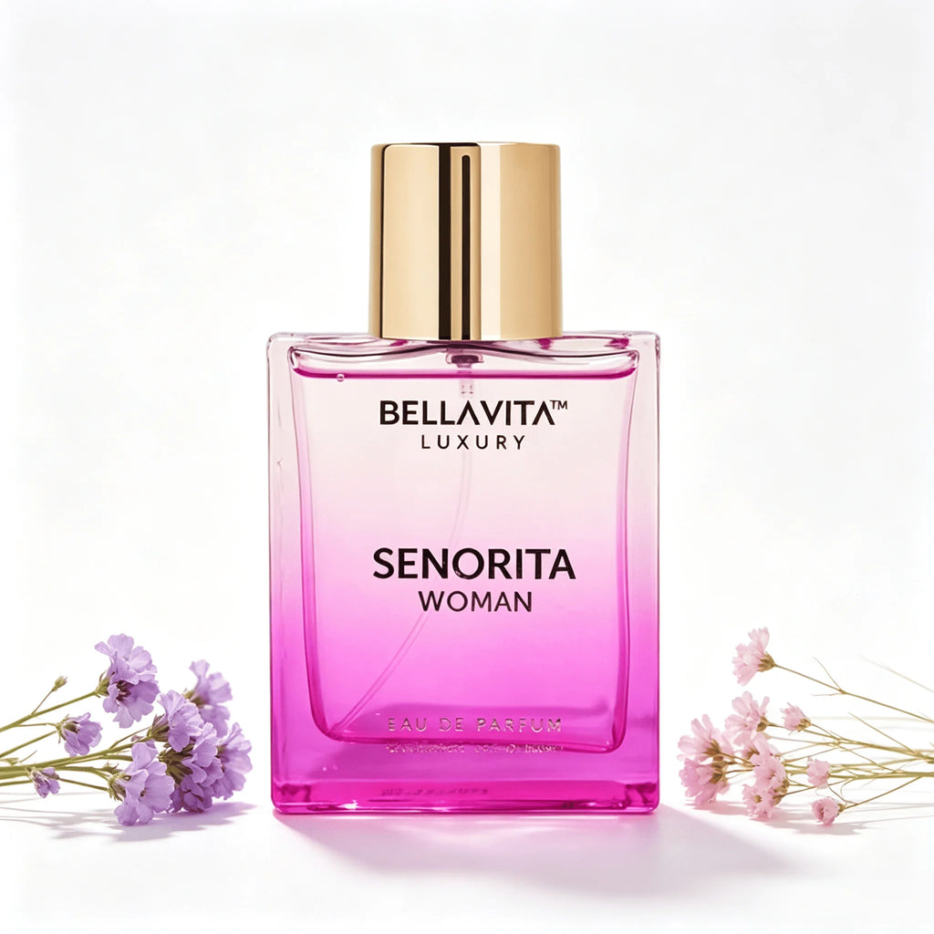 BELLAVITA LUXURY Senorita Woman 100ml Ladies EDP Spray Long Lasting Elegant Floral Cologne Pink Transparent Bottle Gift Package