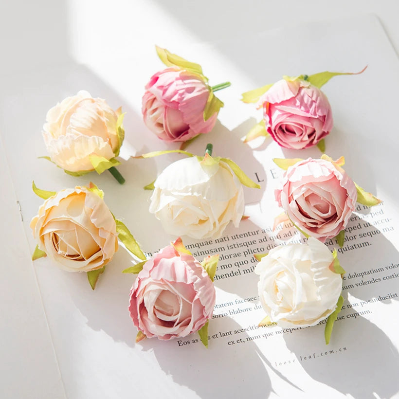 10/30pcs Artificial Flowers Silk Tea Buds Rose Wedding Wreaths bouquet Christmas Home Decorative Diy Scrapbooking Gifts Hot sale