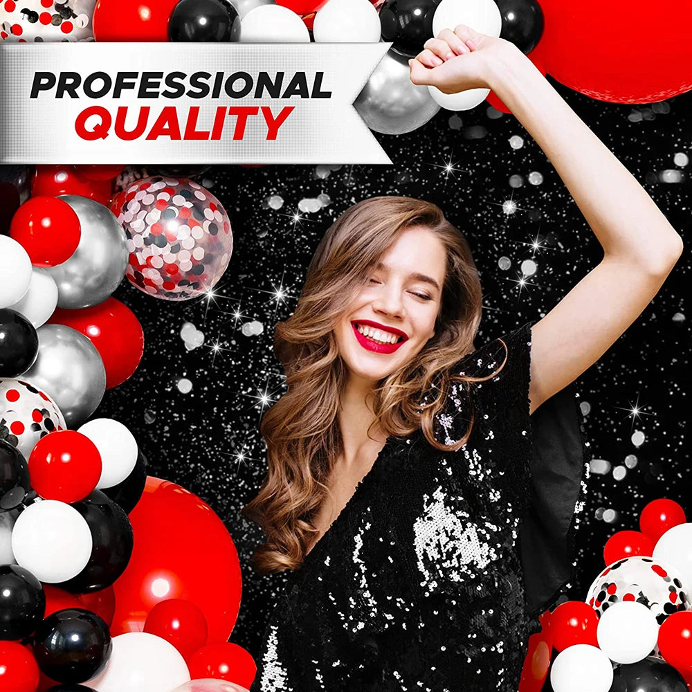 1 Set Red Black Balloons Garland Arch Kit Baby Shower Birthday Decorations Red White Black Silver Balloon Graduation Party Decor