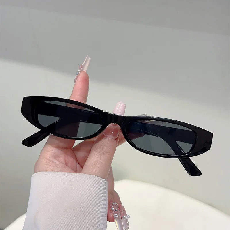 Y2K Classic Vintage Small Frame Sunglasses Women For Men Luxury Brand Design Sun Glasses Punk Popular Hip Hop Oval Shades UV400