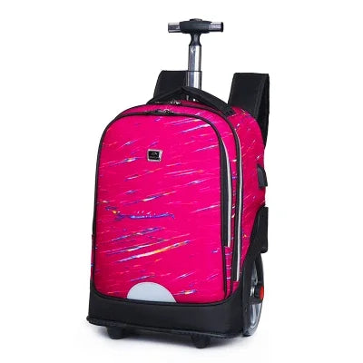 Trolley backpacks bags for teenagers School Wheeled backpack for girls USB Charging Port backpack On wheels luggage Rolling Bags