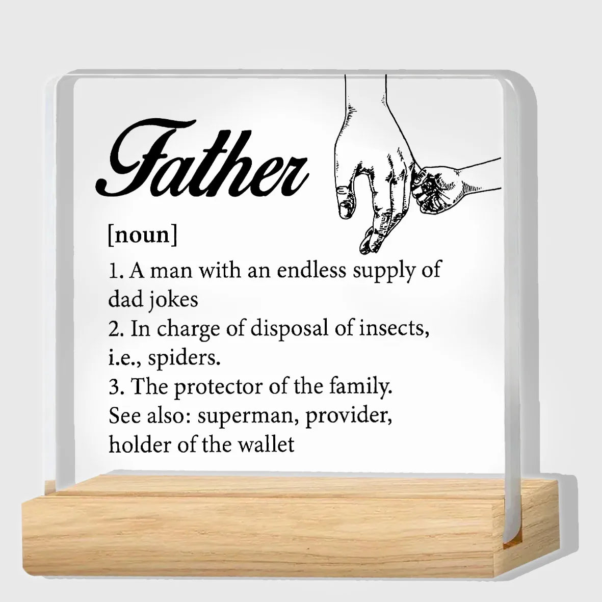 Father Gifts From Daughter Son, Gifts for Dad Birthday Father's Day, Father Definition Clear Acrylic Desk Decorative Sign