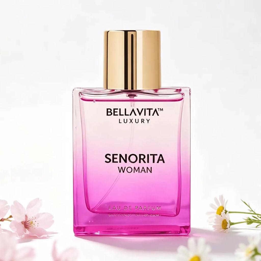 BELLAVITA LUXURY Senorita Woman 100ml Ladies EDP Spray Long Lasting Elegant Floral Cologne Pink Transparent Bottle Gift Package
