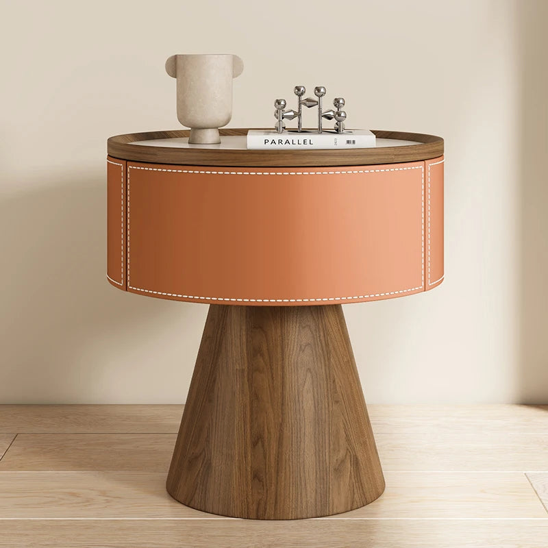 Round Design Bedside Tables With Drawers Premium Aesthetic Bedside Table Modern Luxury Mesitas De Noche Bedroom Furniture