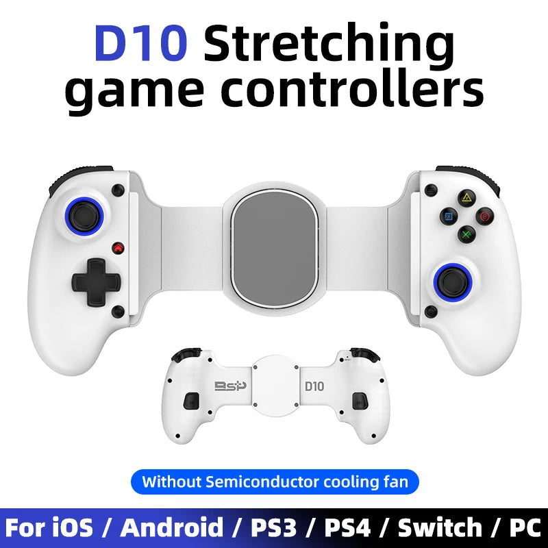 D10/D10S Stretching Cooling Gamepad Bluetooth-compatible 5.2 Joystick For SWITCH/Android/lOS/PC/PS3/PS4 Streaming Controller