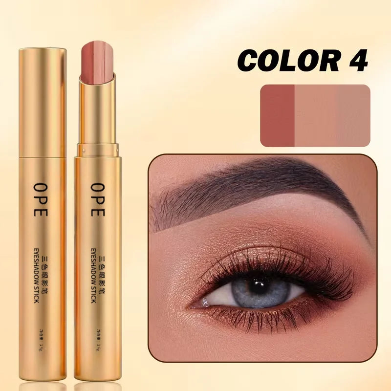 3-in-1 Cream Eyeshadow Stick Matte & Shimmer, Smooth Easy Apply Long Lasting Multicolor Eye Shadow for Daily Makeup