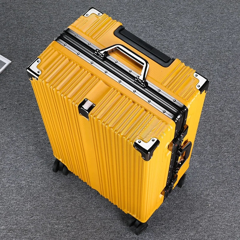 Suitcase Aluminum Frame New Luggage Men and Women Password trolley case Student Removable Wheel 20/28 inch Travel Suitcases
