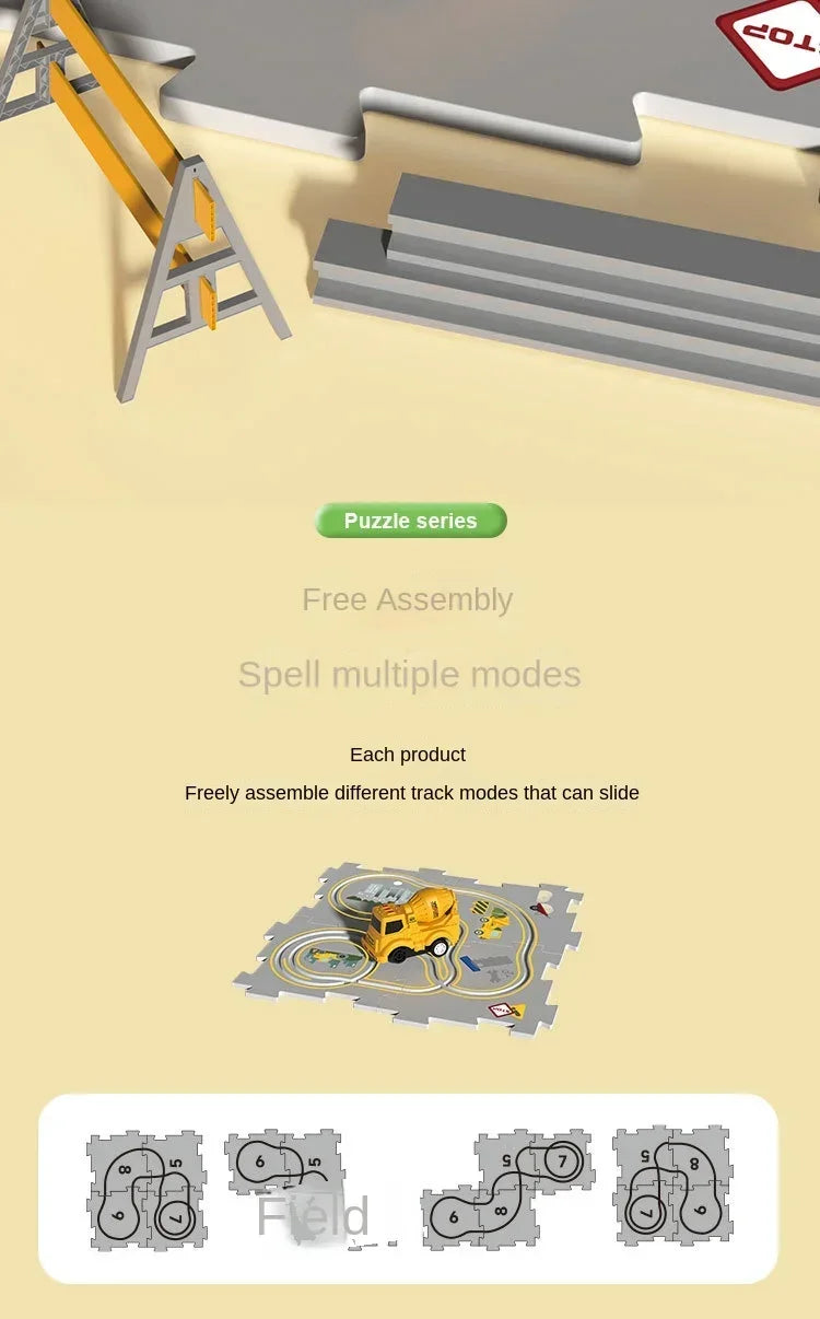 Kids Puzzle Puzzle Electric Track Car DIY 3-6 Year Old Children's Automatic  Car Track Christmas Gift Toy Set Electric Track Car