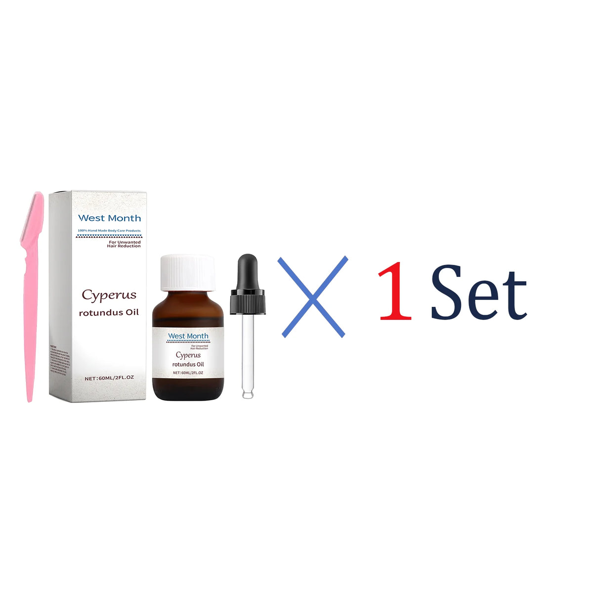 Pure Cyperus Rotundus Oil for Hair Removal Reducing Armpit Legs Arms Body Hair Inhibitor Smooth Body Skin Hair Removal Oil 60ml