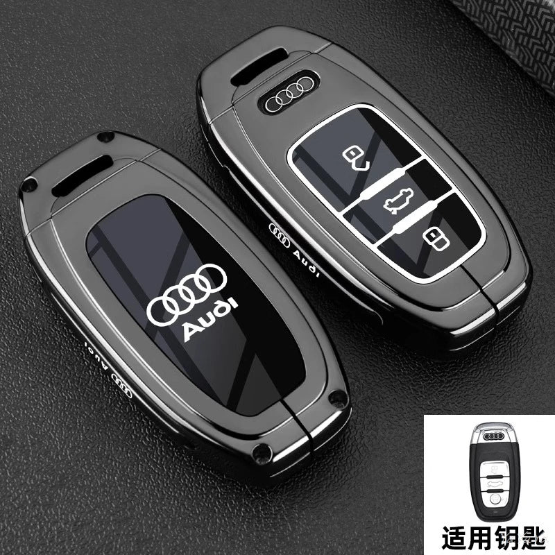 3 Button Metal Car Key Case Cover Key Protect Shell For Audi A3 A4 Q3 Q5 TT A1 A4L A5 Q5L Q7 A6L A7 A8L A6 S3 S4 RS5 RS Sticker