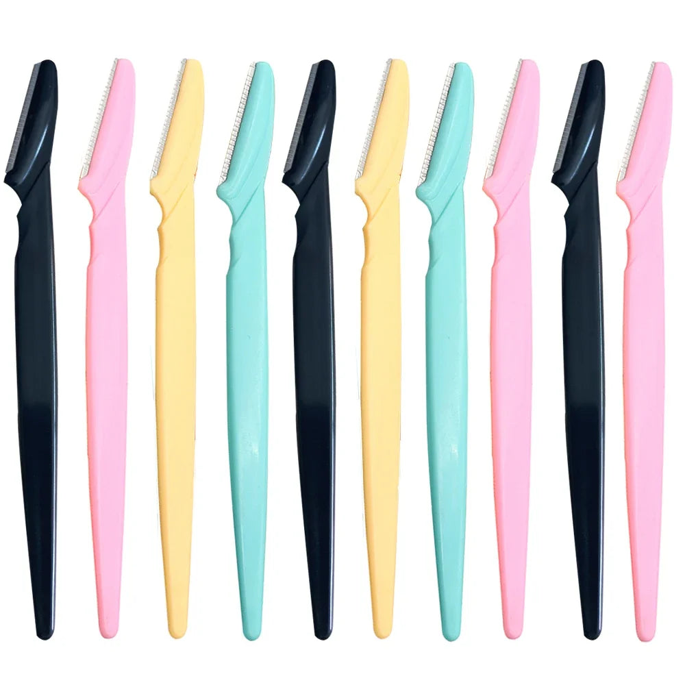 10Pcs Professional Trimmer Safe Blade Shaping Knife Eyebrow Blades Face Hair Removal Scraper Shaver Makeup Tool Beauty Cosmetics