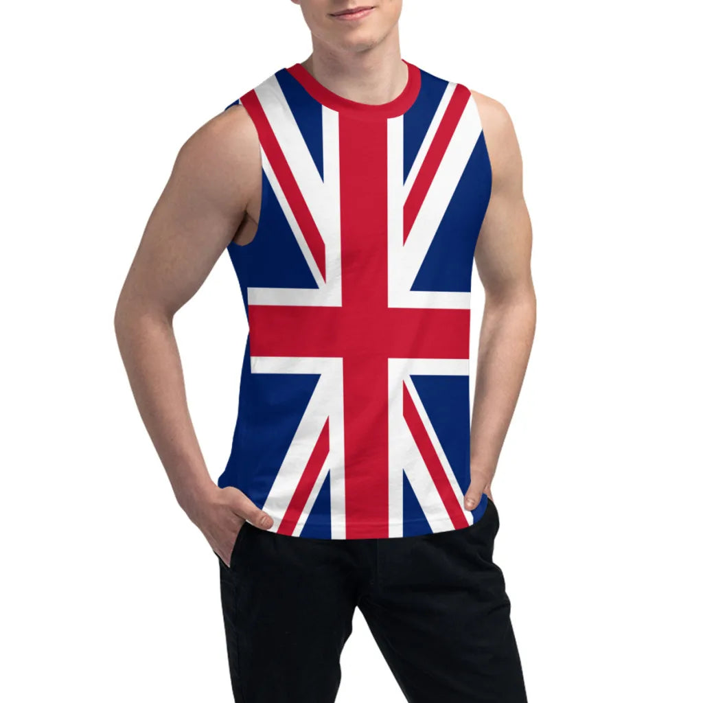 Sleeveless T-shirt United Kingdom GB British Flag 3D Men's Boys Tshirt Gyms Tank Tops Fitness Joggers Basketball Training Vest