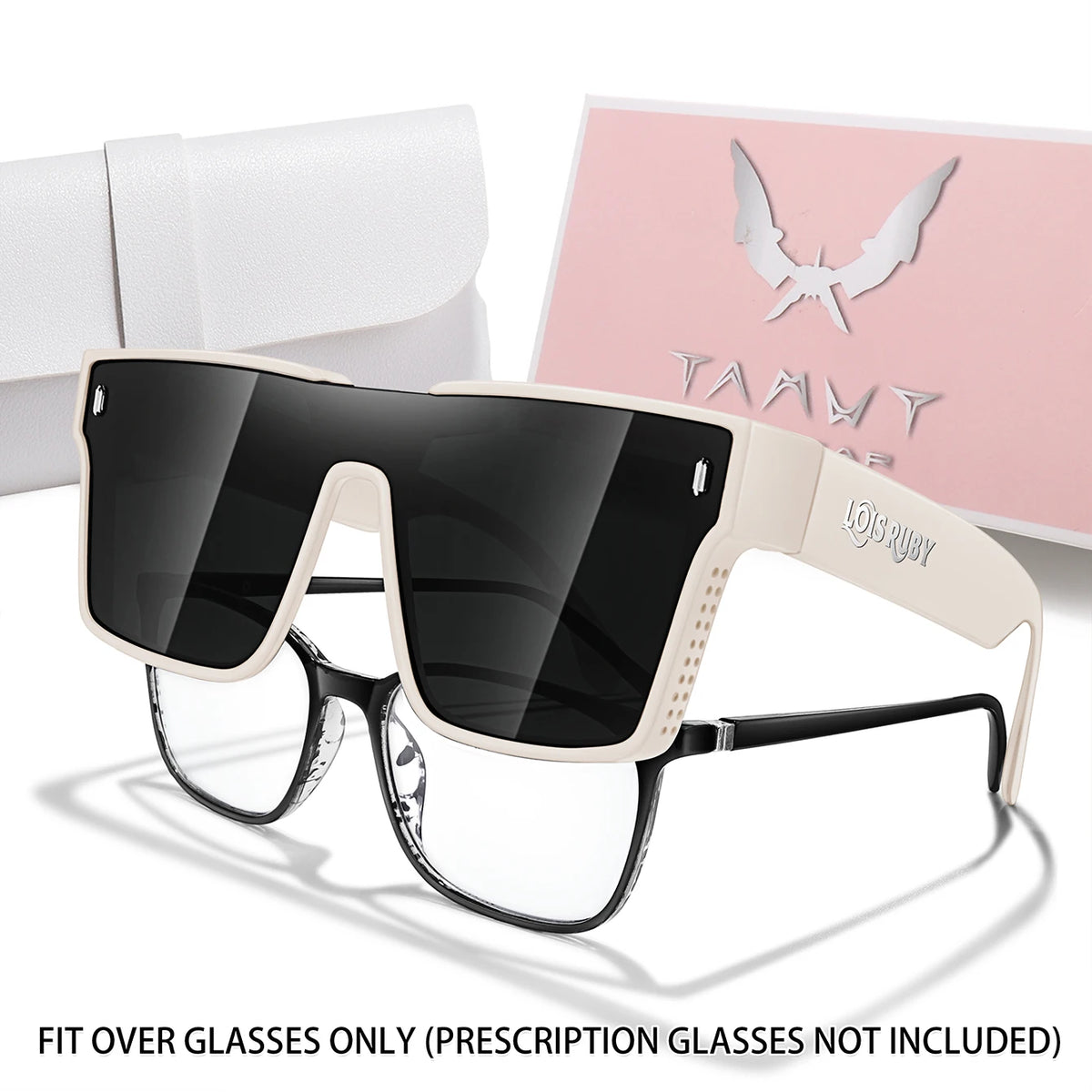 Men's Oversized Square Sunglasses Fit over Lens Myopic Eyeglasses for Prescription Wear Driving Fishing Bicycle Goggles