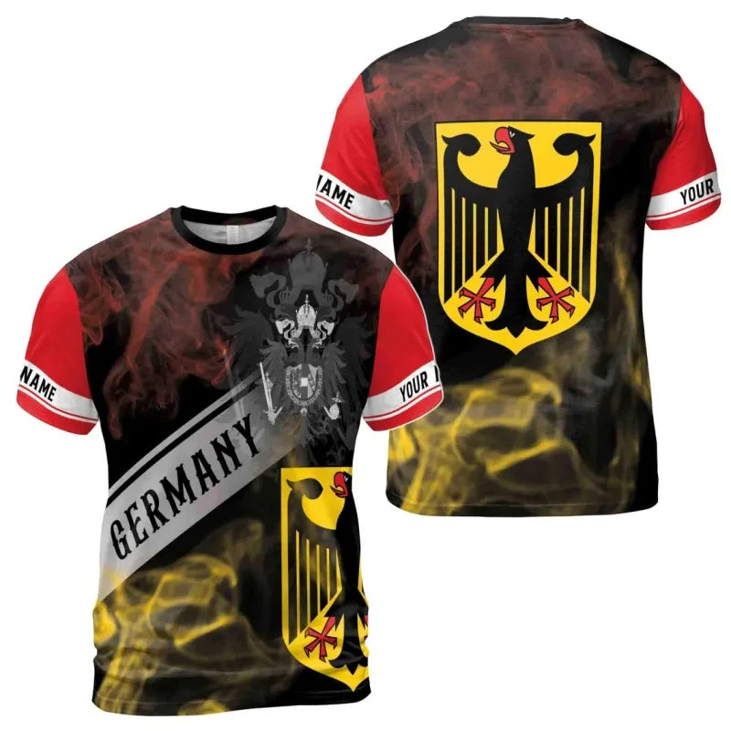 3D Printed Germany Emblem T-Shirt For Men German Unification Day Pattern Tees Summer Casual Street O-Neck Short Sleeve T Shirts