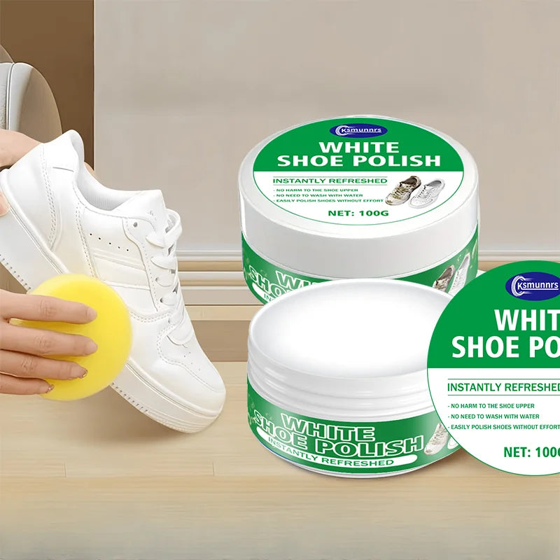 High-quality white shoe cleaner, a whitening and stain remover for synthetic leather, car interiors, and genuine/faux leather so