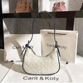Original design advanced sense this year's popular pleated bag female summer niche design crescent bag underarm bag shoulder