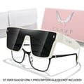 Men's Oversized Square Sunglasses Fit over Lens Myopic Eyeglasses for Prescription Wear Driving Fishing Bicycle Goggles