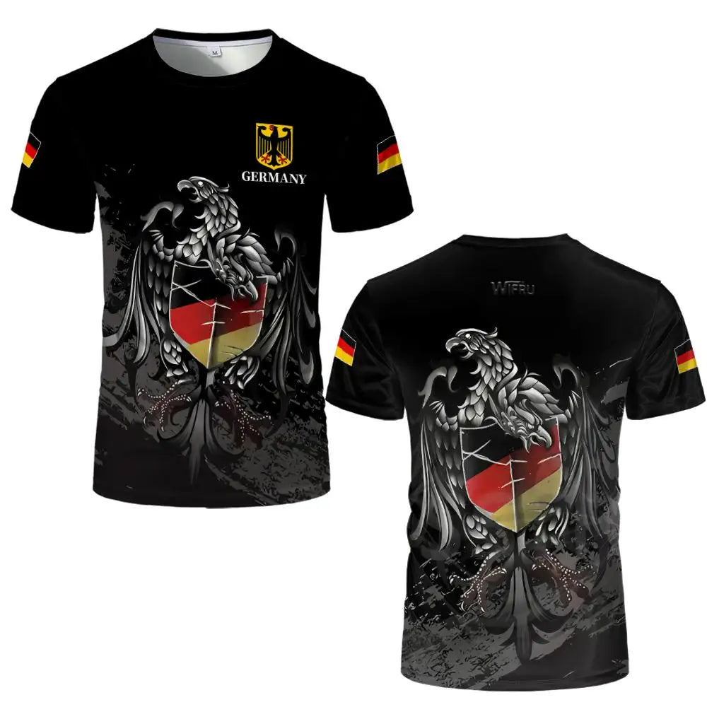 Germany National Emblem 3D Print T-Shirt Men's Quick-drying And Breathable Football Jersey Men Women Casual Short Sleeve Tee