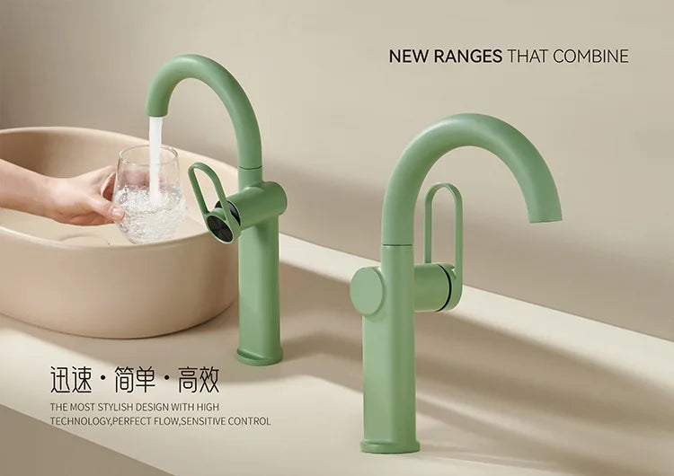Swivel Spout Tall Washroom Faucet Mixer Torneiras De Cozinha Para Pia De Banheiro Household Brass Basin Bathroom Tap Hot Cold