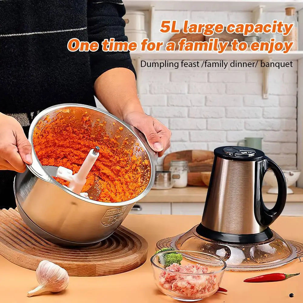 5L Electric Meat Grinders 304 Stainless Steel Food Crusher Vegetable Slicer Chopper Mincer Baby Food Processor for Dog Food