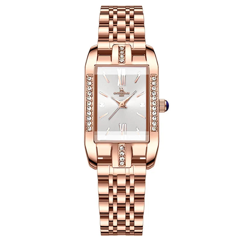 RUI ZHI YUAN Women's Luxury Watch - 36mm Rose Gold Stainless Steel 30M Waterproof Simple Elegant Quartz Wristwatch