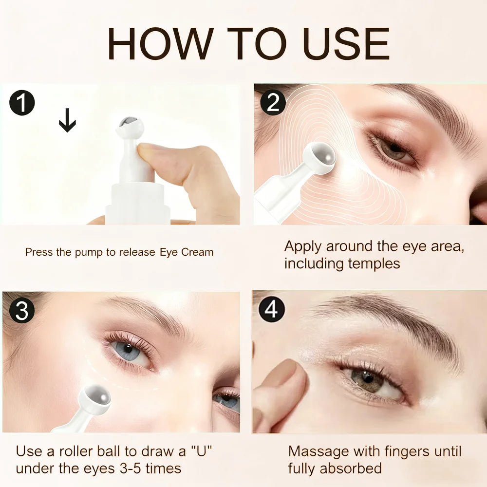 SEYHZE Day Night Eye Essence Tightens Under-Eye Area with Collagen Niacinamide Caffeine & Phytic Acid for Dryness Dark Circles &