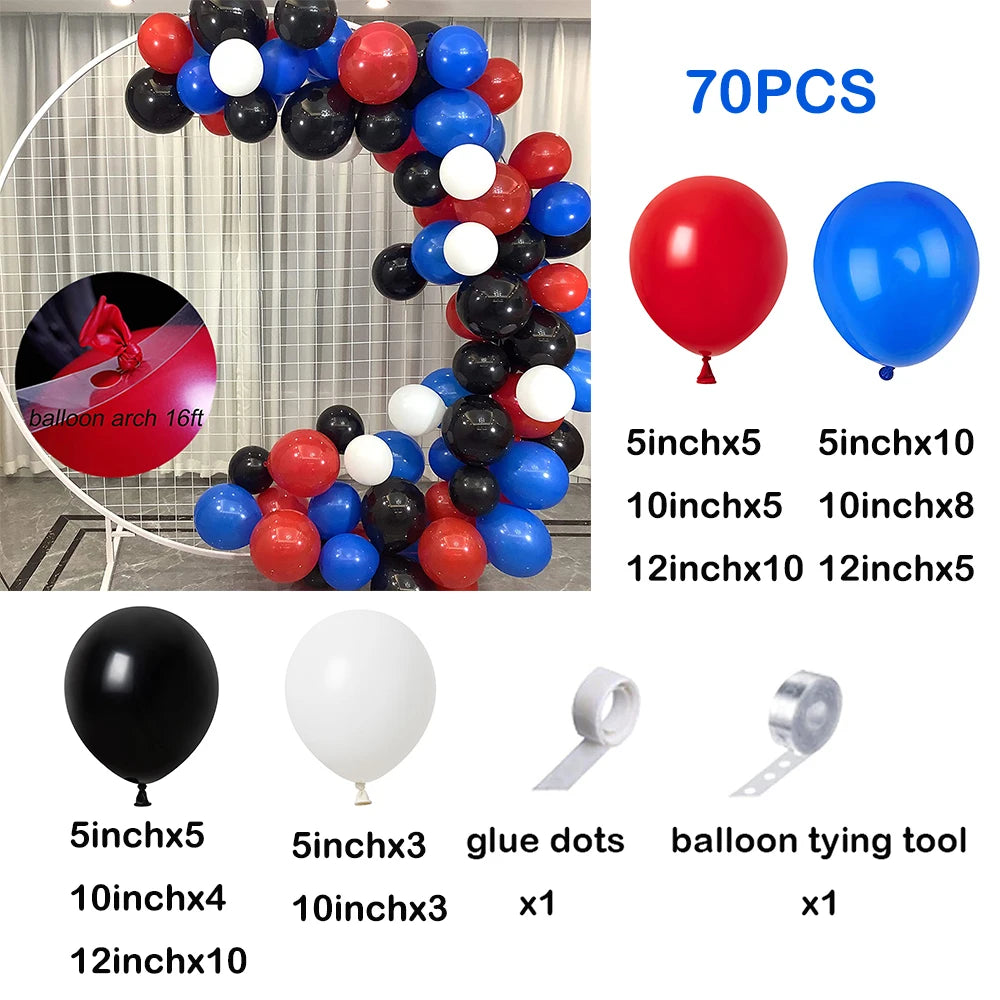 1 Set Red Black Balloons Garland Arch Kit Baby Shower Birthday Decorations Red White Black Silver Balloon Graduation Party Decor