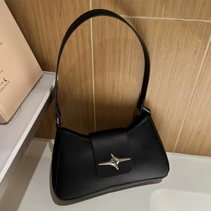 Y2K Vintage Small Purse for Women Classic PU Leather Shoulder Bag Ladies Underarm Handbag Fashionable Daily Crossbody Bag