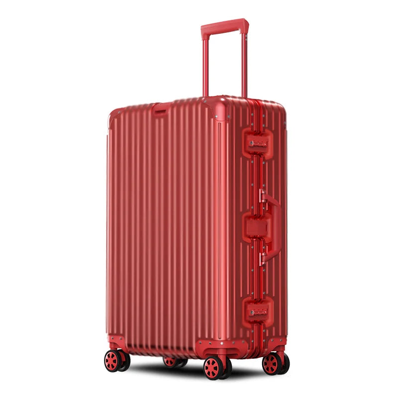 All Aluminum luggage 20/22/24/26/29 inch 100% Aluminium Magnesium Alloy Suitcase Password Trolley Case Cabin Travel Suitcases