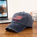 USA American Flag Embroidered Washed Cotton Baseball Cap for Men Women Vintage Adjustable Dad Hat Patriotic Outdoor
