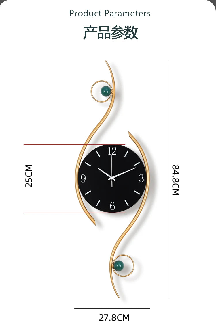 Bedroom Classic Wall Clock Office Chic Black Electronic Gold Wall Clock Modern Art Reloj Cocina Pared Home Decorating Items