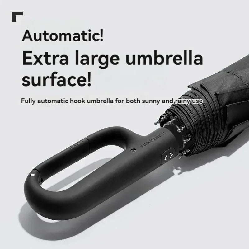 2025 New Automatic Umbrella, Enlarged Umbrella Surface Diameter 125CM Windproof And Rainproofs Carabiners Design Easy To Places.