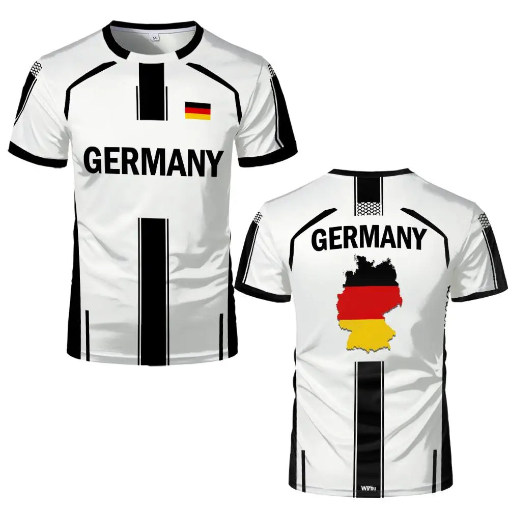 Germany National Flag Map T-Shirt Men Women 3D Print Breathable Outdoor Sports Football Jersey Tee Casual Streetwear O-neck Tops