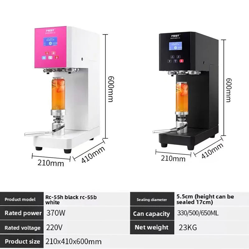 220V/110V Can Sealing Machine, Milk Tea Semi-automa Commercial Plastic Can Beverage can Seamer For 55mm