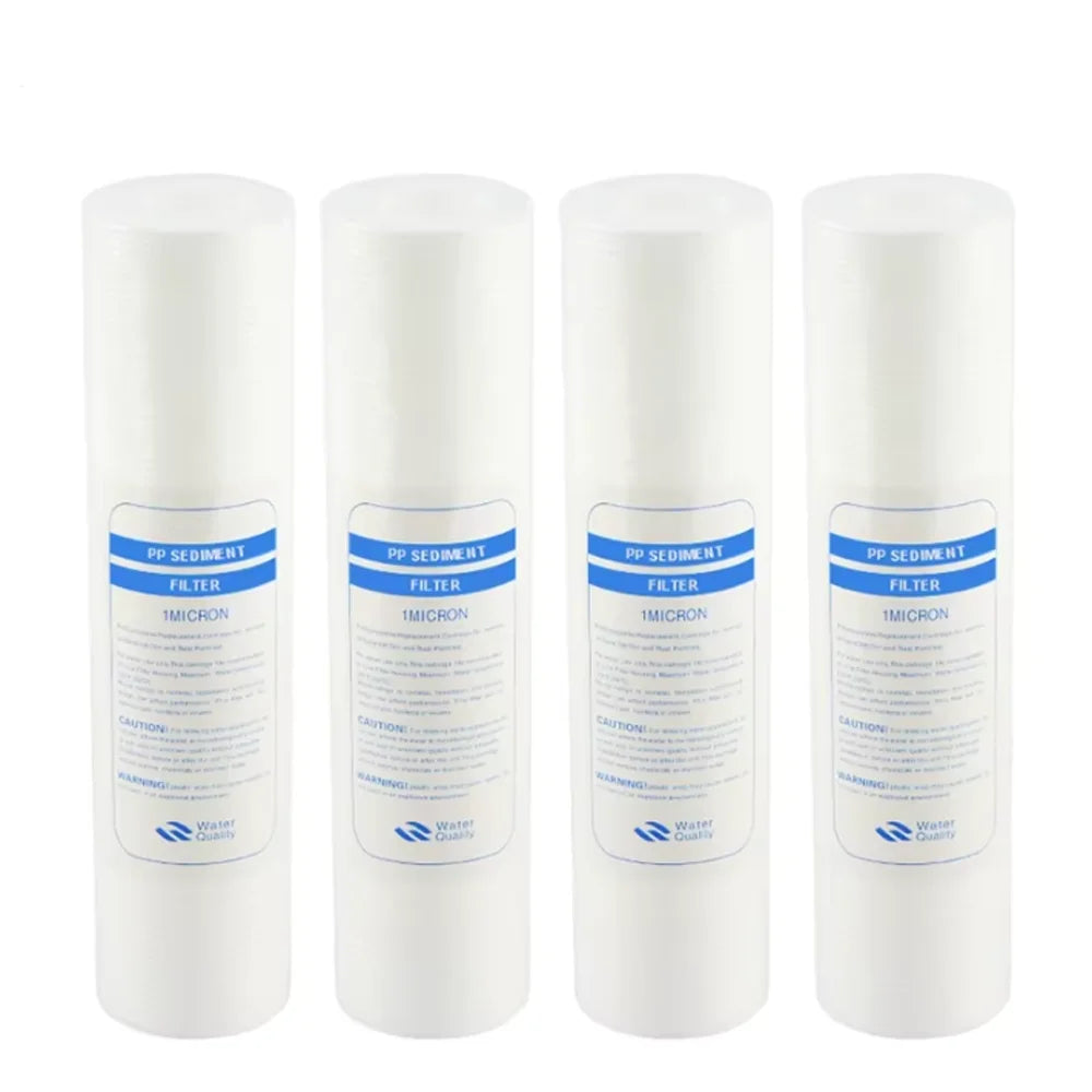 Water Purifier 10 Inch 4pcs 1-Micron Sediment Water Filter Cartridge PP Cotton Filter Water Filter System