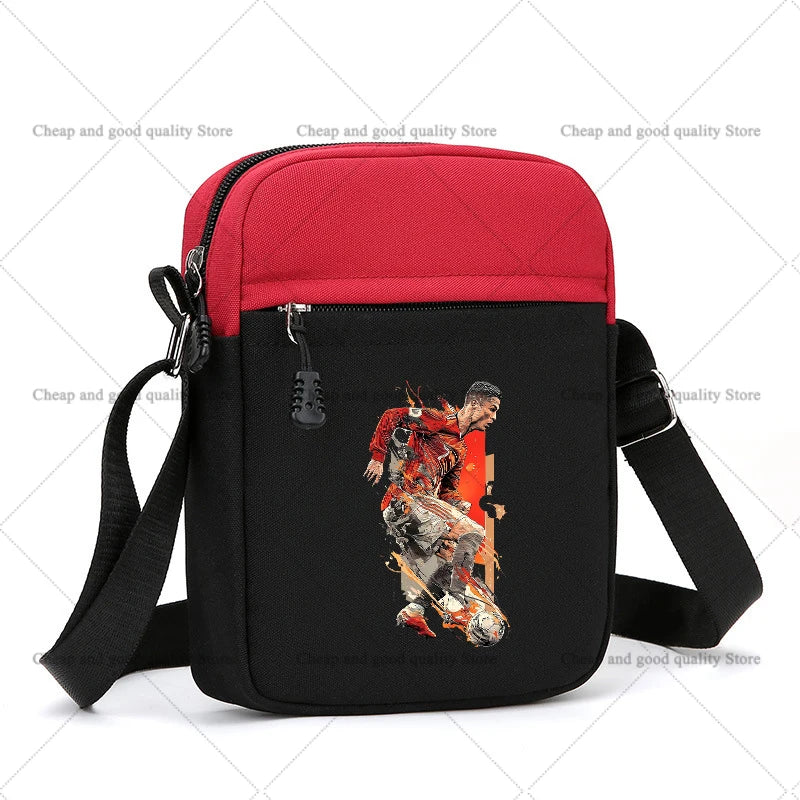 Football Star Ronaldos Shoulder Bag for Women Men Anime Crossbody Bag Boy Girl Canvas Messager Women Men Travel Sport Gift