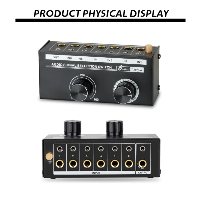 6 In 1Out Audios Signal Selection Switcher Audios Switcher Selector For Seamlessly Sound Quality Effortless Switching
