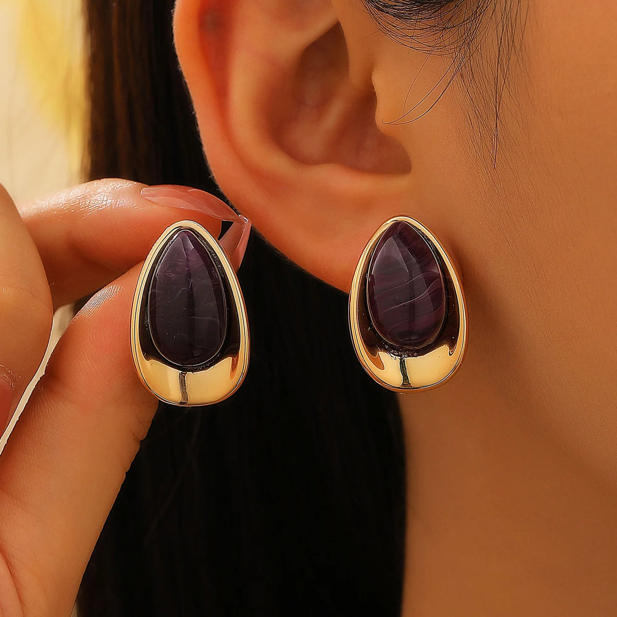 Temperament Dripping Oil Dripping Earrings, Elegant Women Luxury Jewelry Accessories Fashion Party Daily Jewelry Wearing