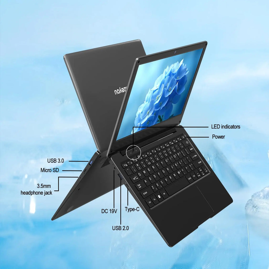 Azeyou 11.6” Laptop HD Display, N4000 Processor Student Laptop Computer 4GB,4000mAh,Russian English Keyboard OS 11 Pro Laptops