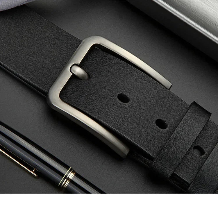 Business Leisure Men's Alloy Square Pin Buckle Belts Male Famous Brand Luxury Designer Synthetic Leather Jeans Belts for Men