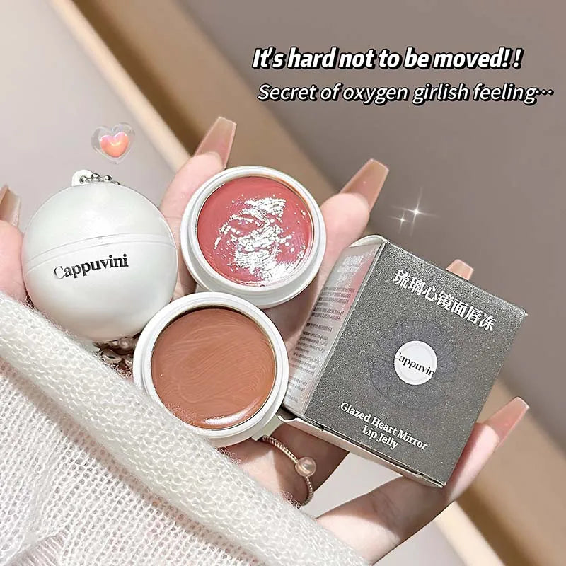 Crystal Mirror-like Lip Glaze Jelly Hydrating and Moisturizing Lipstick Balm Grape Rose Watery Lip Gloss Makeup Plump Lip Beauty