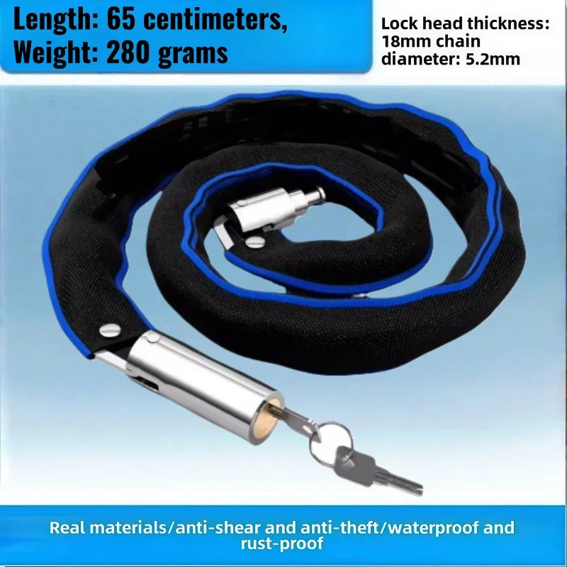 Heavy duty bicycle chain lock portable road mountain bike safety lock bicycle motorcycle scooter lock anti-rust bicycle lock